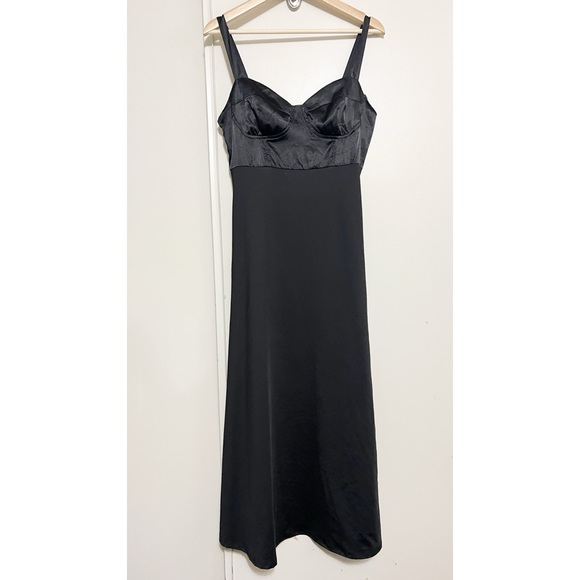 Cider Dresses & Skirts - NWT Cider Corset Midi Dress L Black